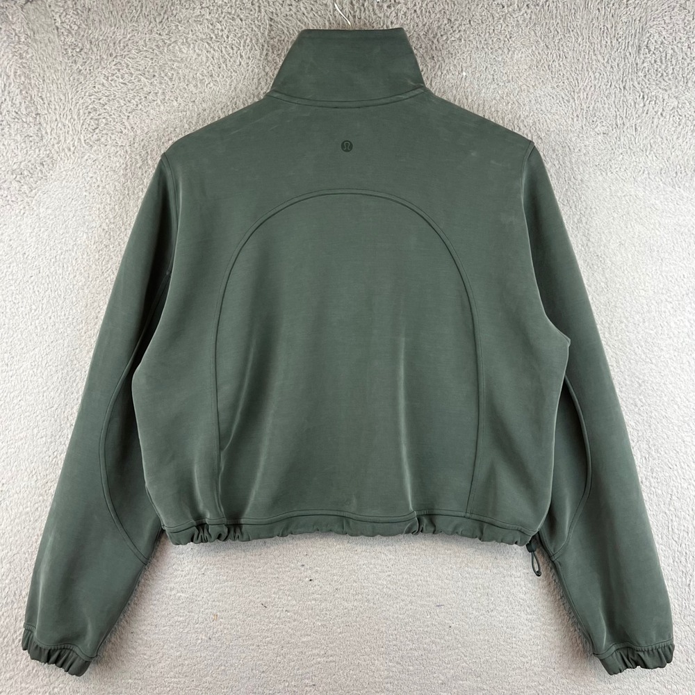 Lululemon Scuba Oversized Half-Zip Pullover Green LW3IDXS Size 6 - Picture 4 of 13